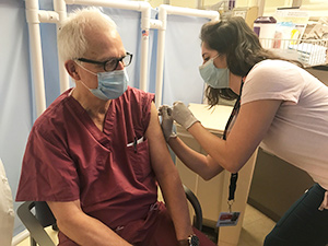 Dr. Stieg gets his Covid-19 vacine
