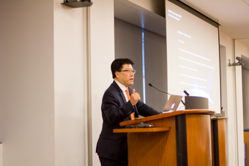 Dean Augustine M.K. Choi, M.D. delivers opening remarks