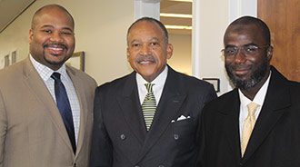 Dr. Babacar Cisse (right) joined Deputy Manhattan Borough President Matthew Washington and  New York City’s First Deputy Police Commissioner Benjamin Tucker