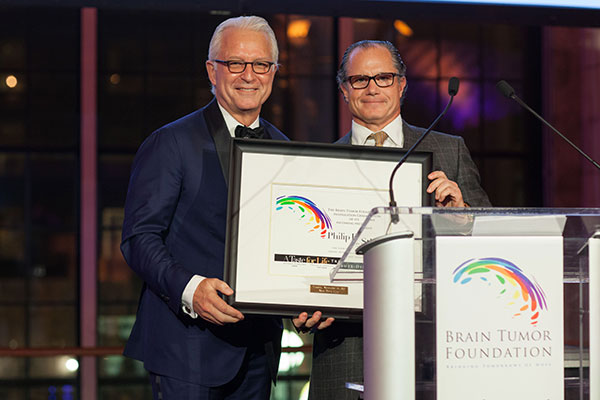 Dr. Philip E. Stieg is named President of the Brain Tumor Foundation by Chairman Michael Schreiber
