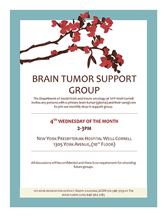 Brain Tumor Support Group Flyer 2019