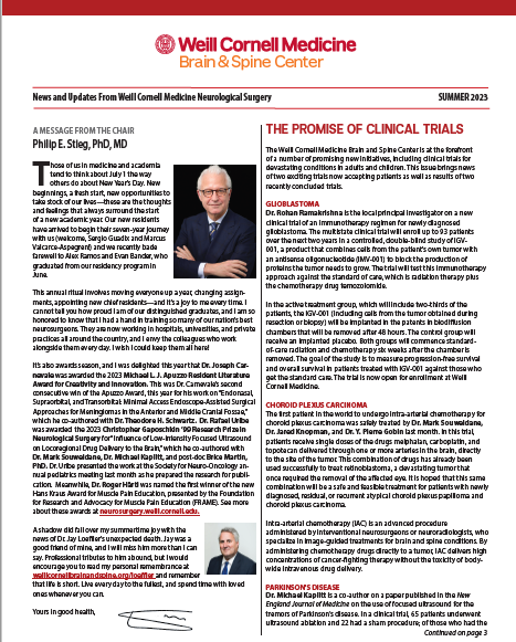 WCM Brain and Spine Center Newsletter: Summer 2023