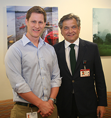 Phillip O'Donnell with Dr. Roger Hartl before leaving for Tanzania