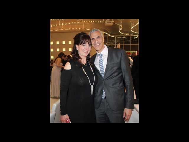 Dorothy Poppe of the CSF and Dr. Mark Souweidane at Casino Night 2015