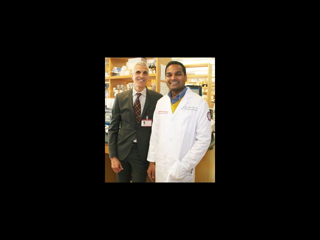 Mark M. Souweidane, MD and CBTP researcher Uday Maachani, PhD