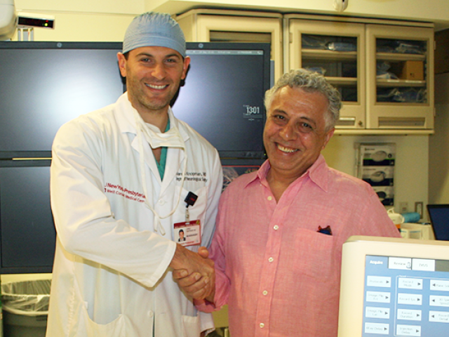 Dr. Jared Knopman and his patient Alain Suissa