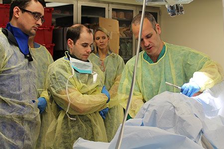 Dr. Daniel Sciubba in the lab at the 2016 Complex Spine CME