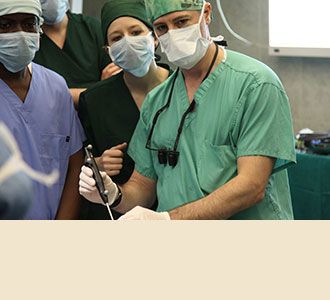 Day 2: Dr Greenfield in surgery, training local surgeons in advanced techniques