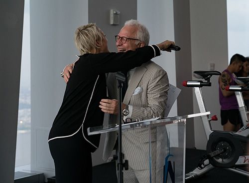 Former patient Nancy Jarecki was the surprise presenter of Dr. Stieg&#039;s Stroke Hero Award