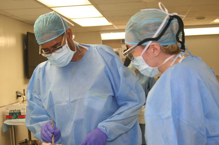 In the Anatomy Lab, residents get hands-on experience