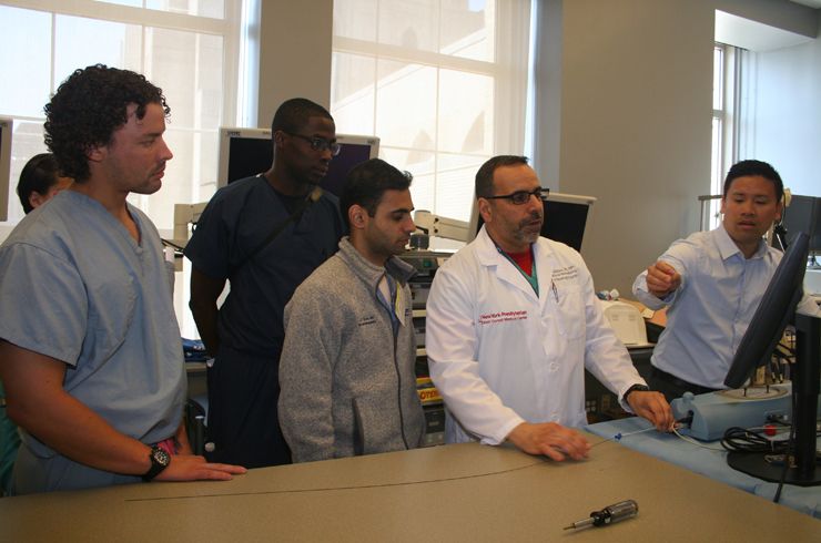 In the SAIL Lab, Dr. Patsalides demonstrates intra-arterial techniques