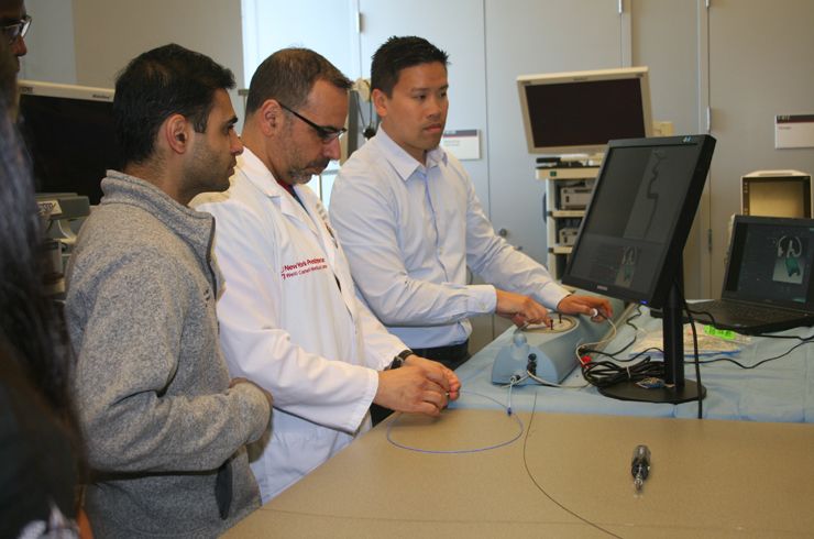 In the SAIL Lab, Dr. Patsalides demonstrates intra-arterial techniques