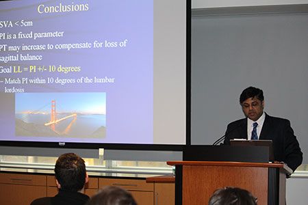 Dr. Praveen Memmaneni lectures at the Complex Spine CME