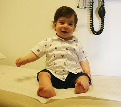David at one year: no more helmet!