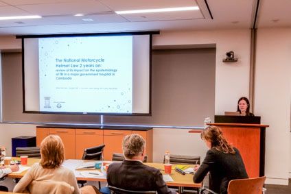 Dr. Sara Venturini gives an oral presentation