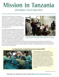 Tanzania Update 2016
